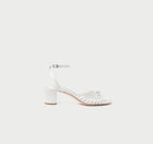 Loeffler Randall Olivia Cream Knot Mid−Heel Sandal