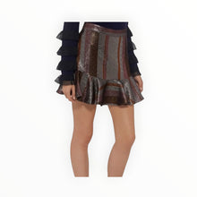 Derek Lam 10 Crosby Lurex Flounce Ruffled Mini Skirt