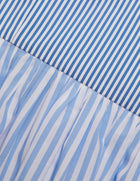 Naadam Striped Cotton Poplin A-Line Midi Dress - Blue Combo