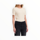 ICHI Cella Stripe T-Shirt - Oatmeal