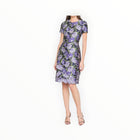 THEIA Serenza Jacquard Dress - Iris Bloom/Navy