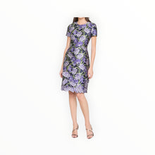 THEIA Serenza Jacquard Dress - Iris Bloom/Navy