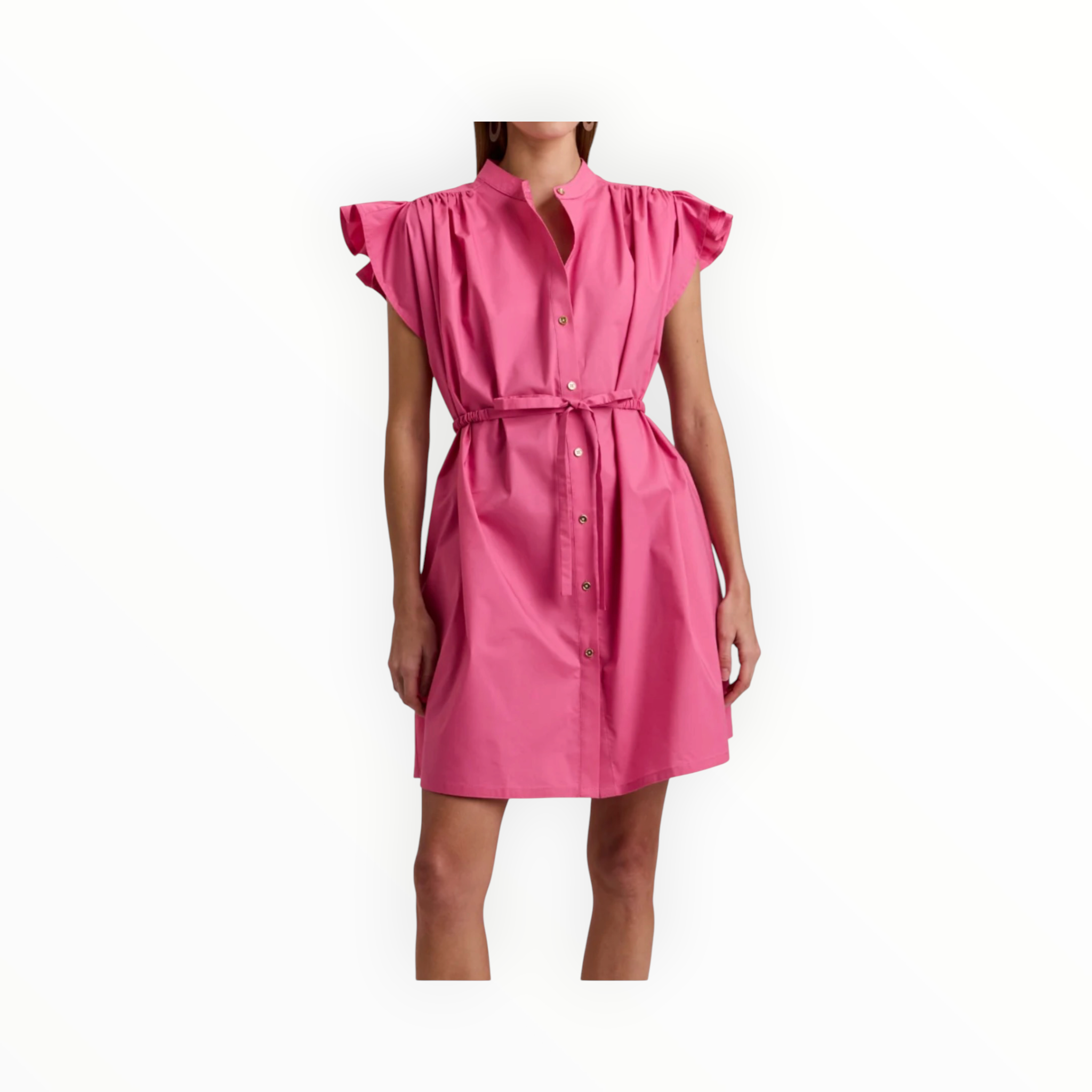 Hinson Wu Daisy Cap Sleeve Dress - Guava