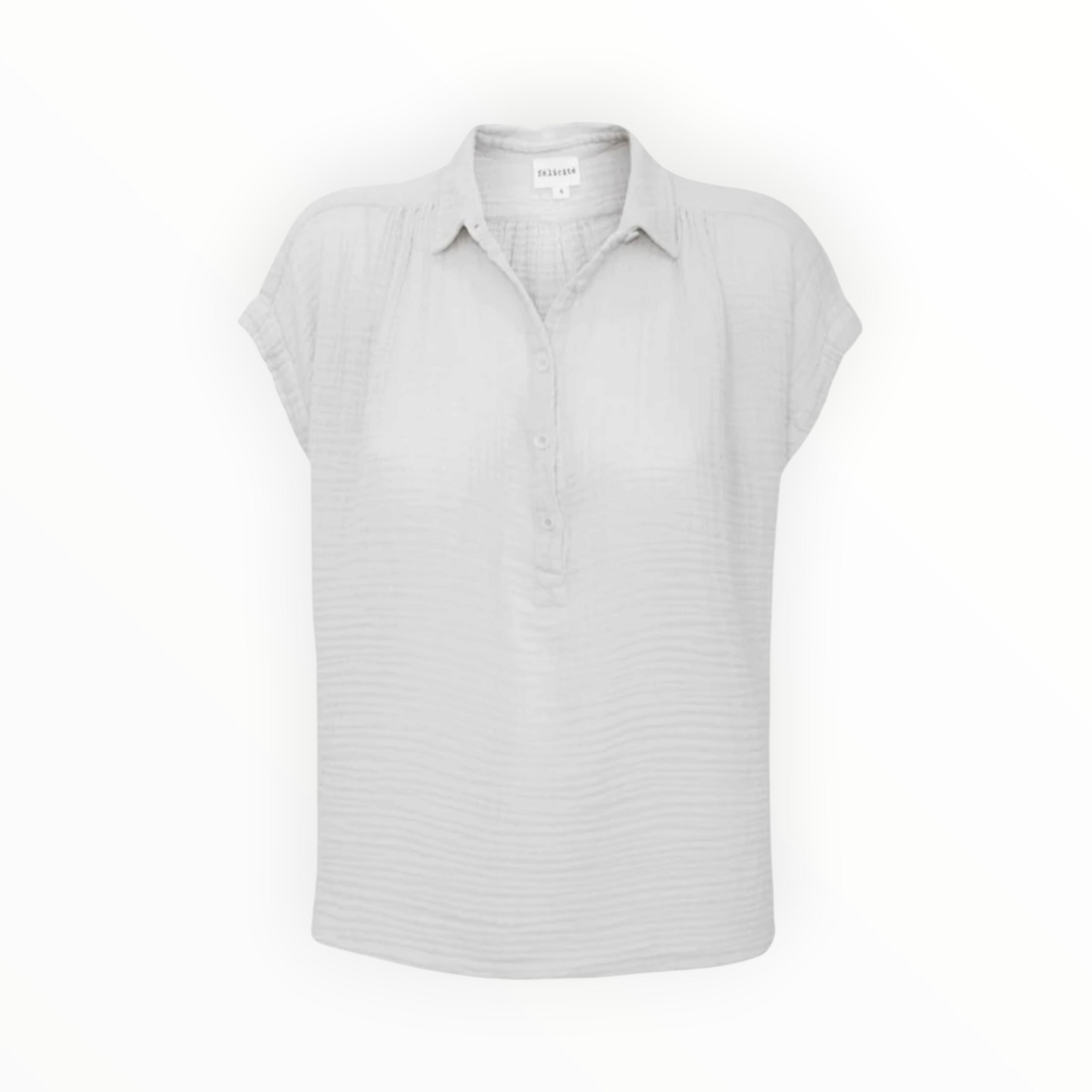 Felicite S/S Henley Top - White