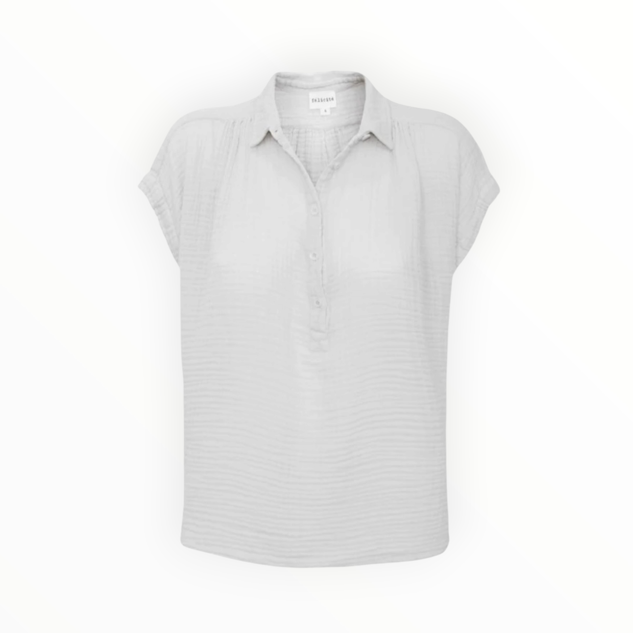 Felicite S/S Henley Top - White