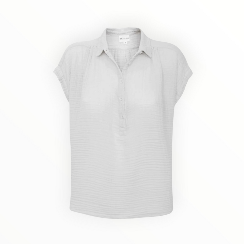Felicite S/S Henley Top - White