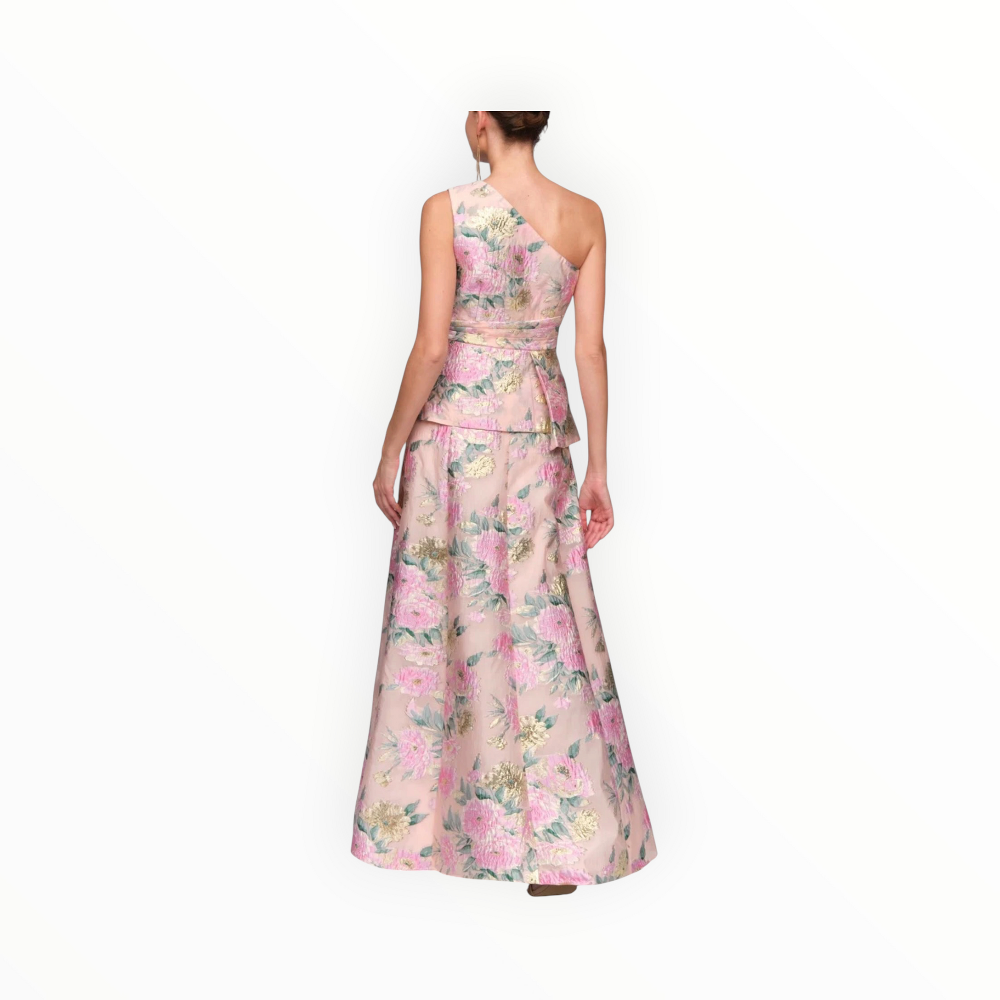 JS Collections Mia One Shoulder Gown - Blush Multi