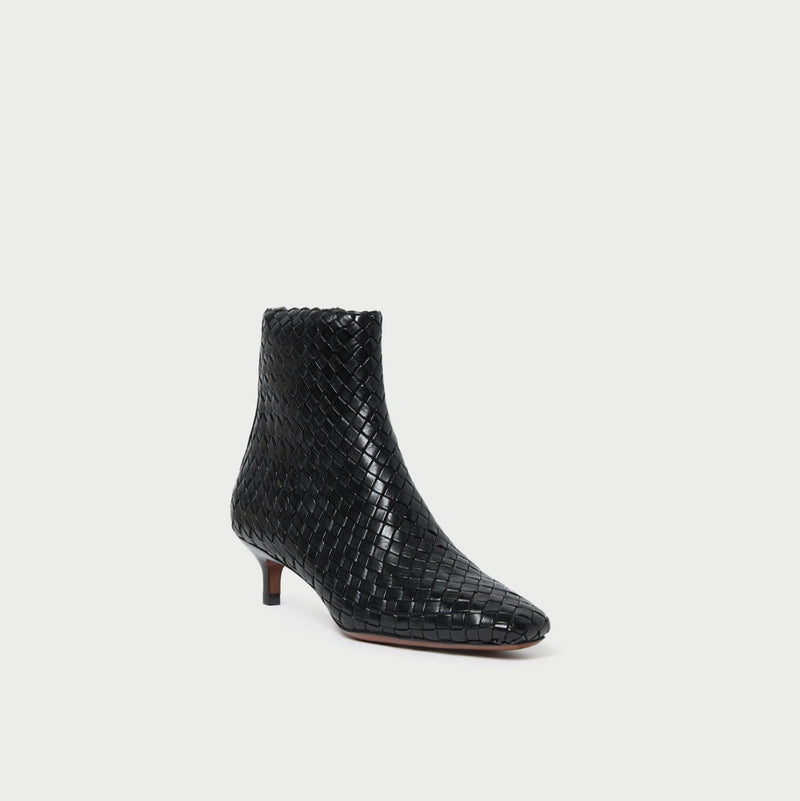 Loeffler Randall Marcella Black Woven Ankle Boot