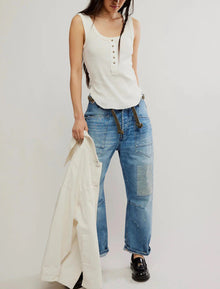 Care Free People Bryson Henley Tank - White