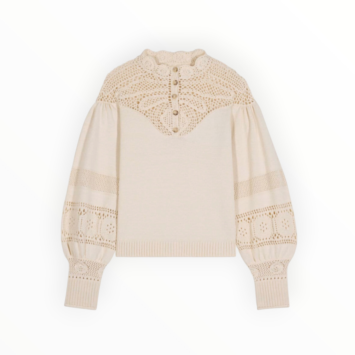 ba&sh Pino Crochet Jumper - Off White