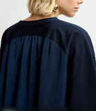 Essentiel Antwerp T-Shirt W/Satin Back Panel - Navy Blue