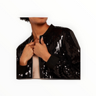 APRICOT Sequin Bomber Jacket - Black