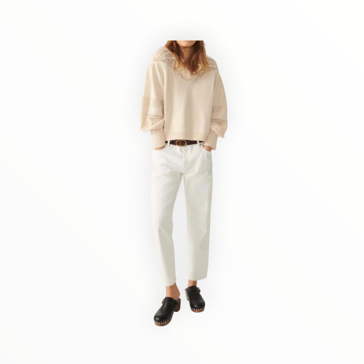 ba&sh Pino Crochet Jumper - Off White