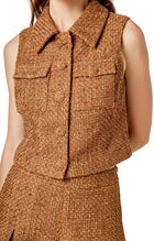 endless rose Tweed Short Sleeveless Jacket - Camel