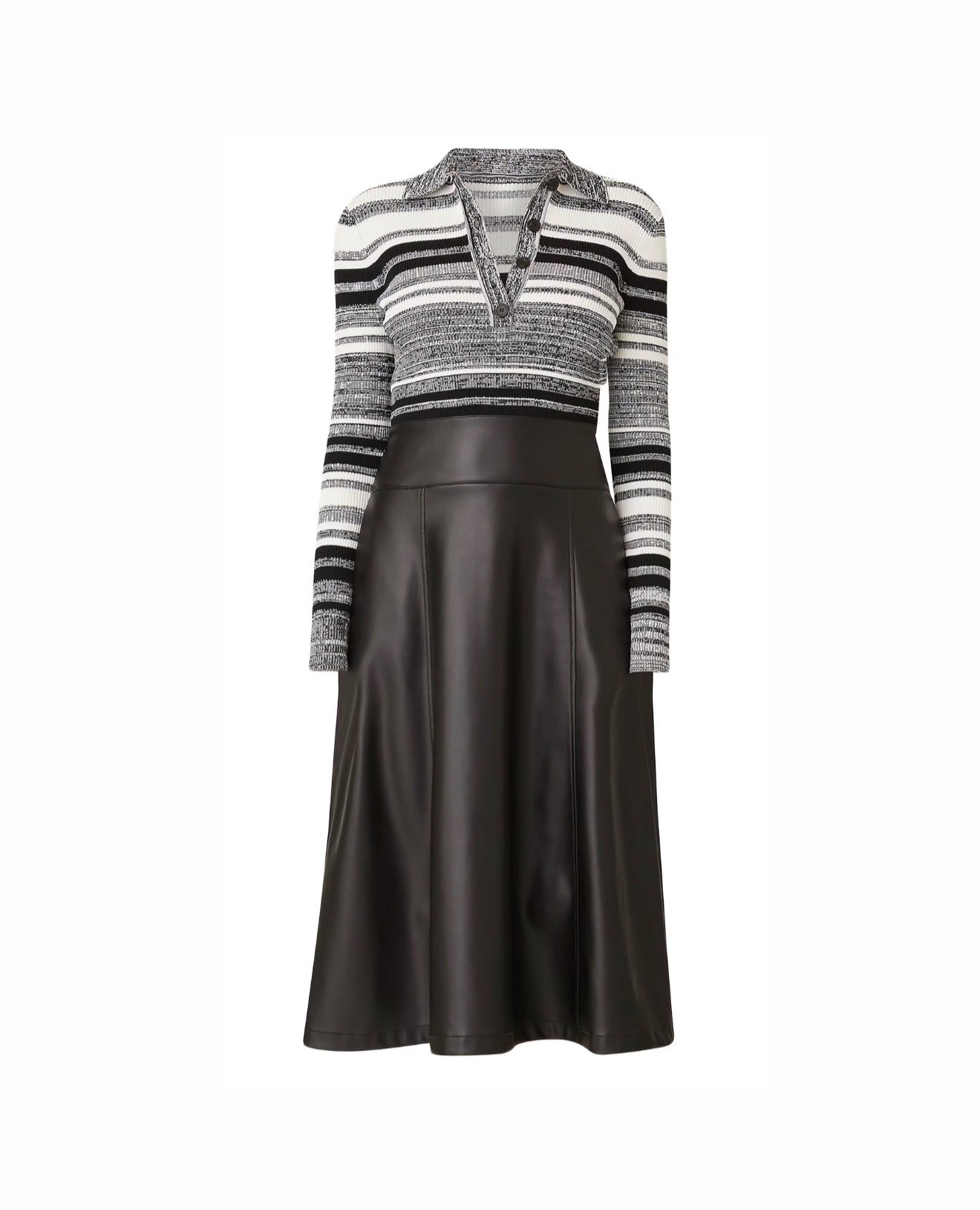 Shoshanna Avril Mixed Media Dress - Black/White