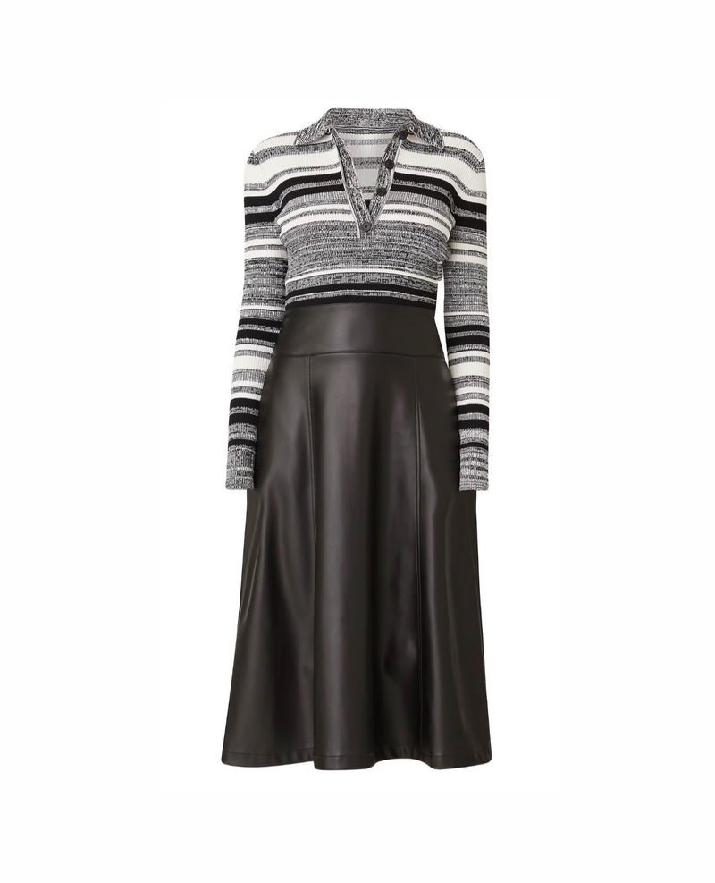 Shoshanna Avril Mixed Media Dress - Black/White