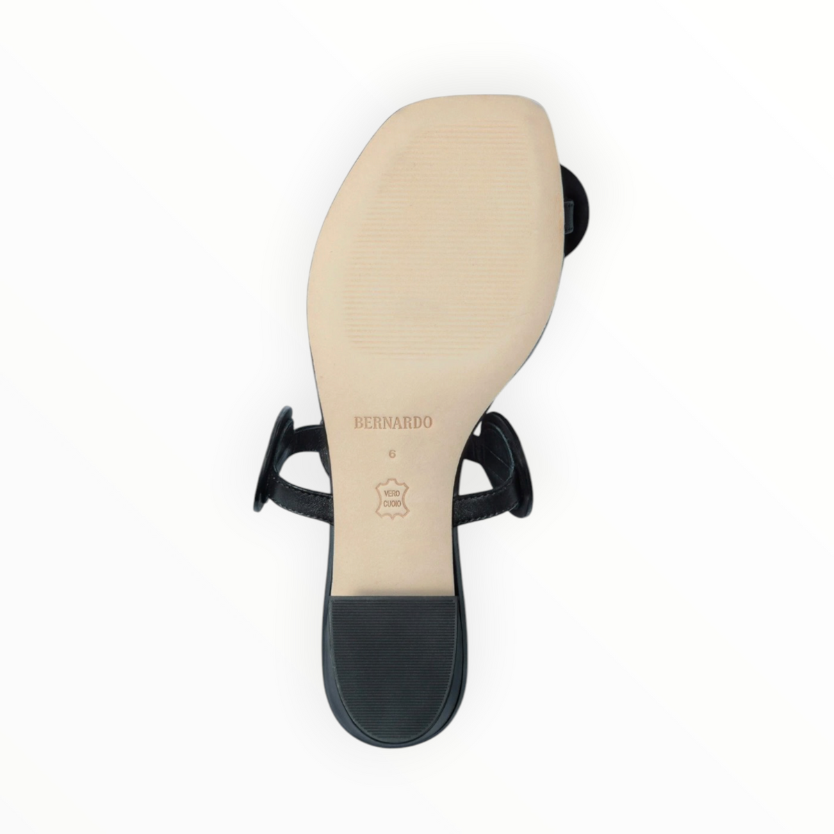 BERNARDO Jupiter Moon Low Heel Sandal - Black Antique Calf