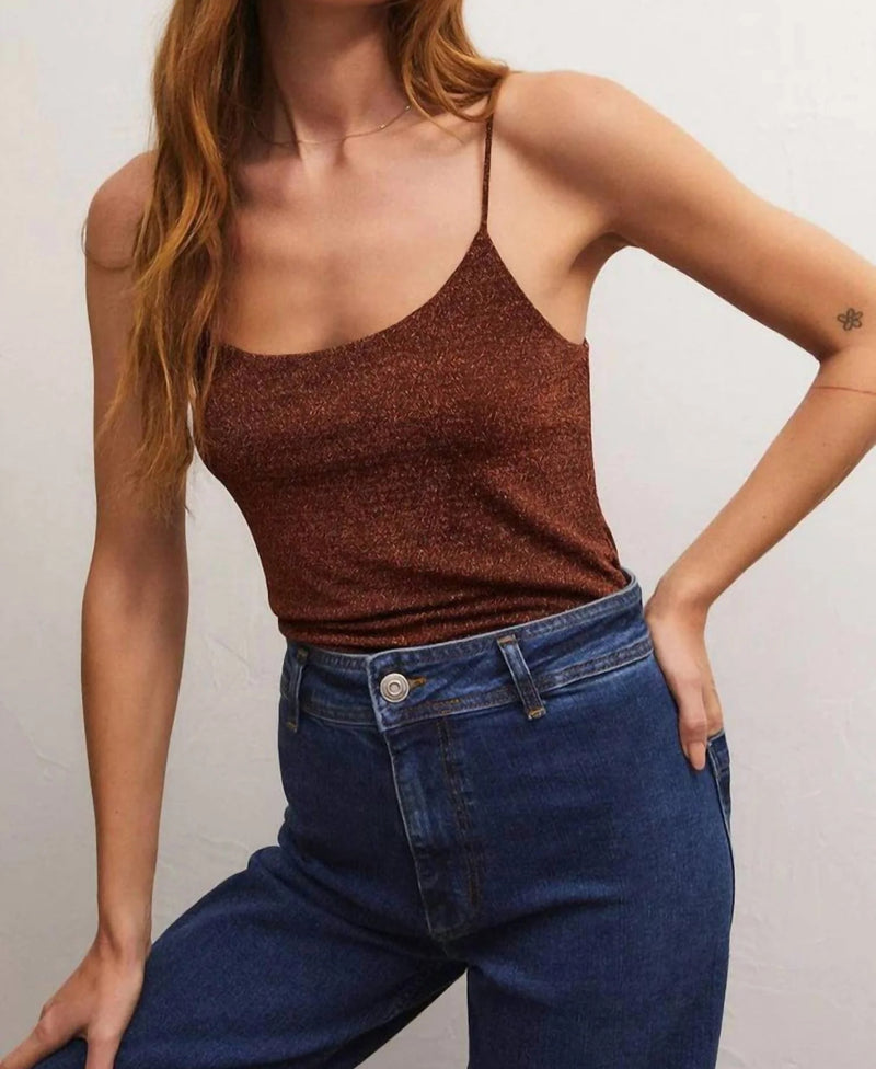 Z Supply Ana Sparkle Cami - Chocolate