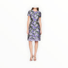 THEIA Serenza Jacquard Dress - Iris Bloom/Navy