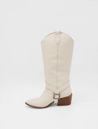 Stivali Penelope Western Cowboy Convertible Boots - Ivory Leather