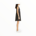ATM Stripe V-Neck Sleeveless Minidress - Black