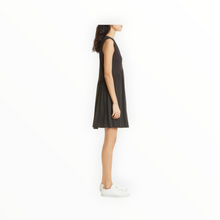 ATM Stripe V-Neck Sleeveless Minidress - Black