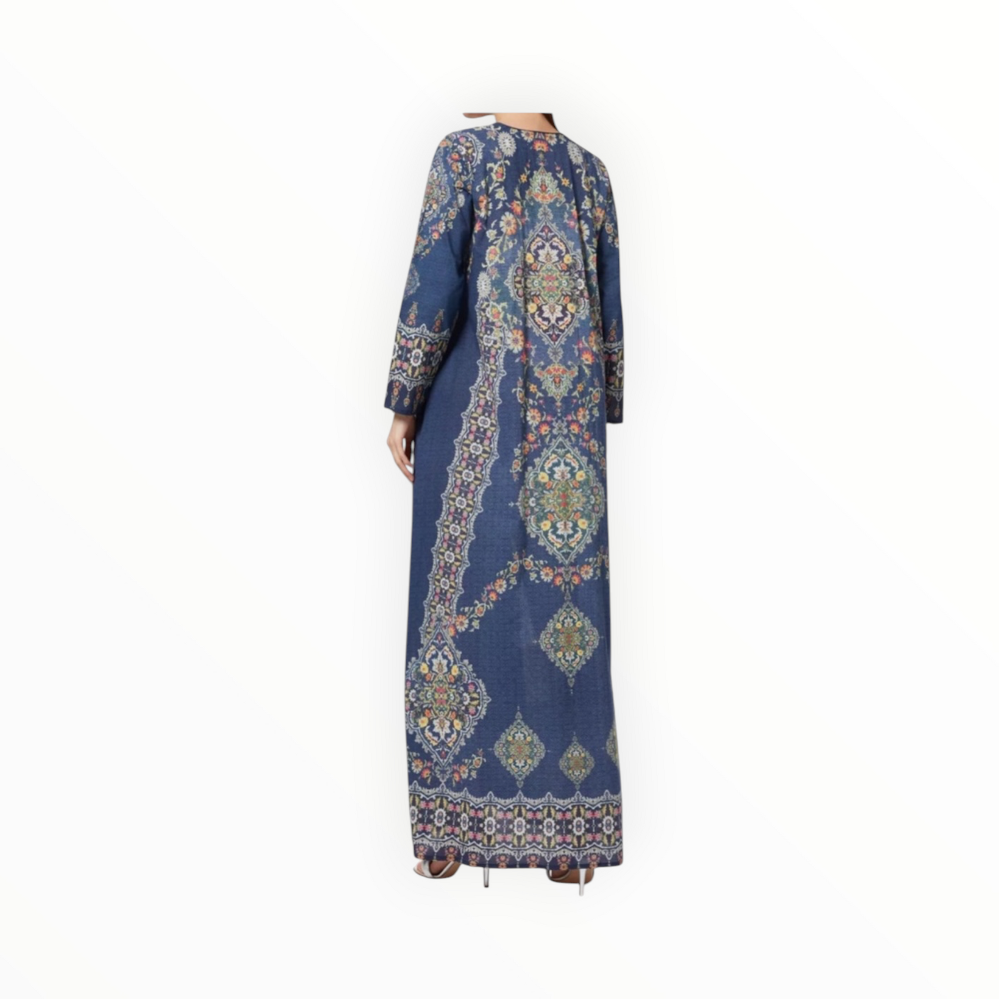 Rajdeep Ranawat Bahar Jalabiya Silk Dress - Ink Blue