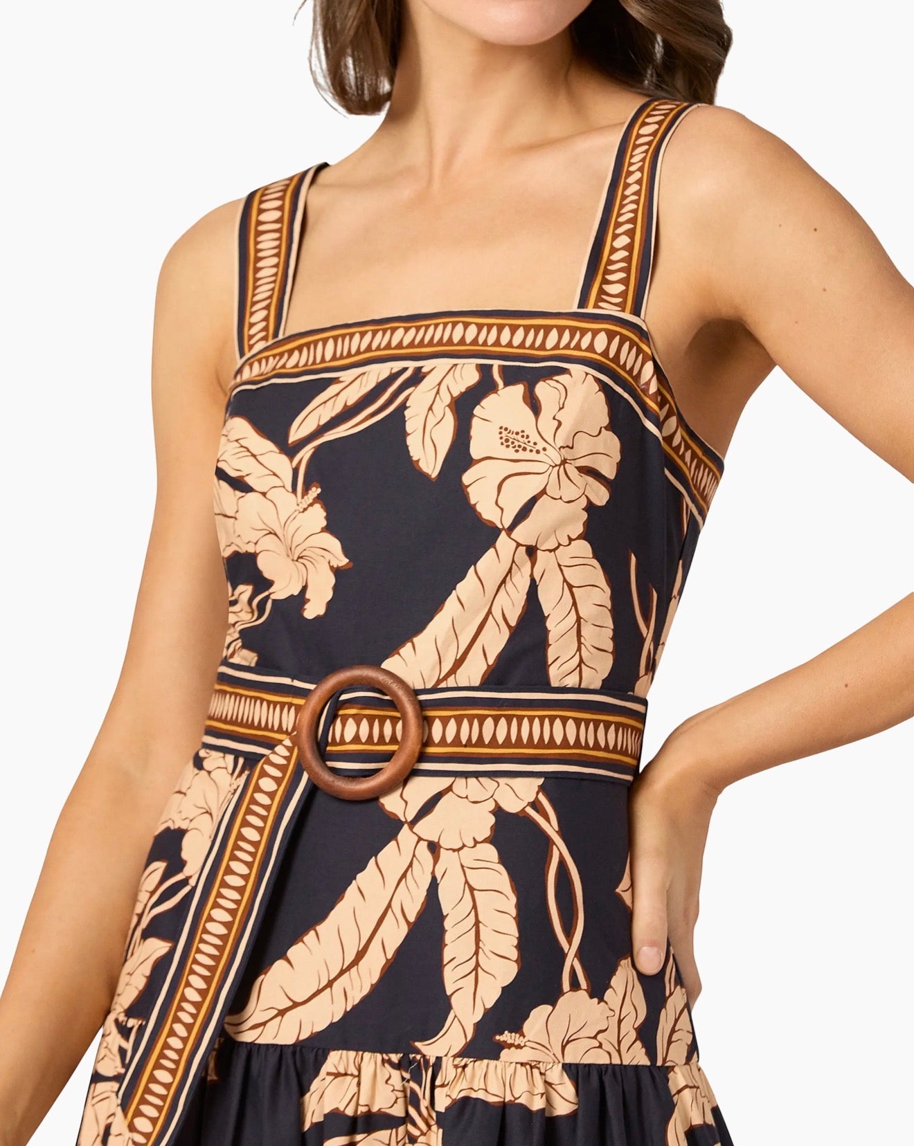 Shoshanna Kora Dress - Navy Khaki Multi