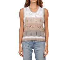 Cotton by Autumn Cashmere Wavy Pointelle Striped Muscle Tee