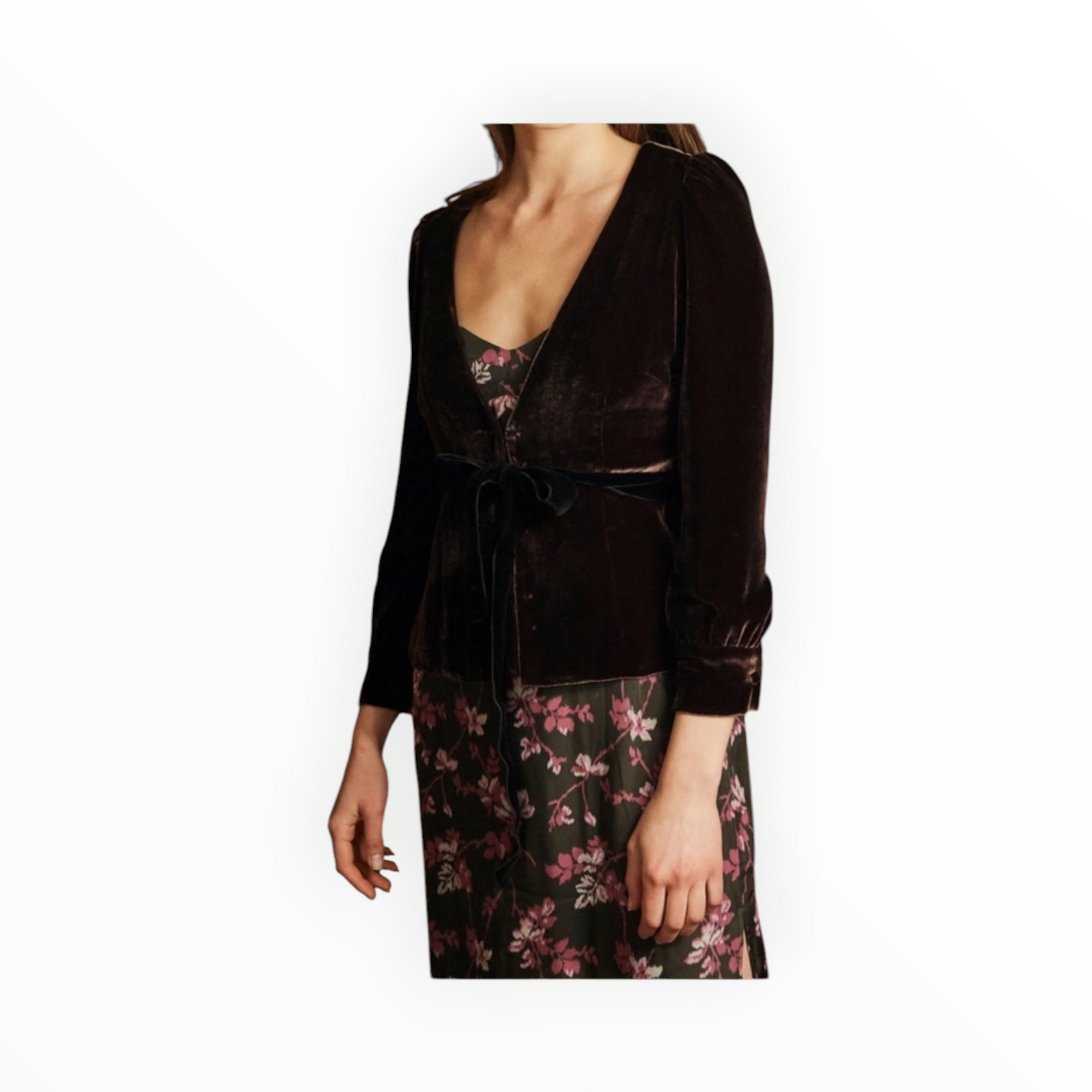 Black Iris Jackie Velvet Top - Mocha
