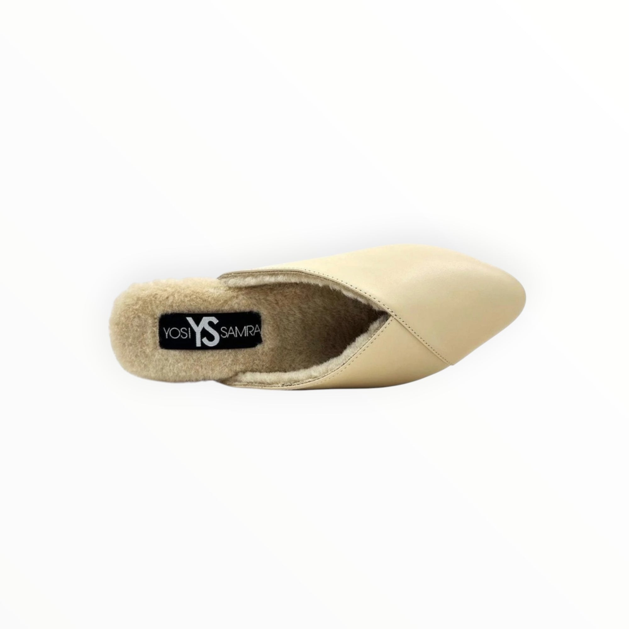 Yosi Samra Valentina Leather Slipper Mule - Nude