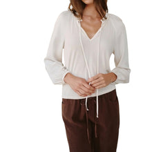 Bella Dahl Raglan Mixed Shirt - Ivory Stone