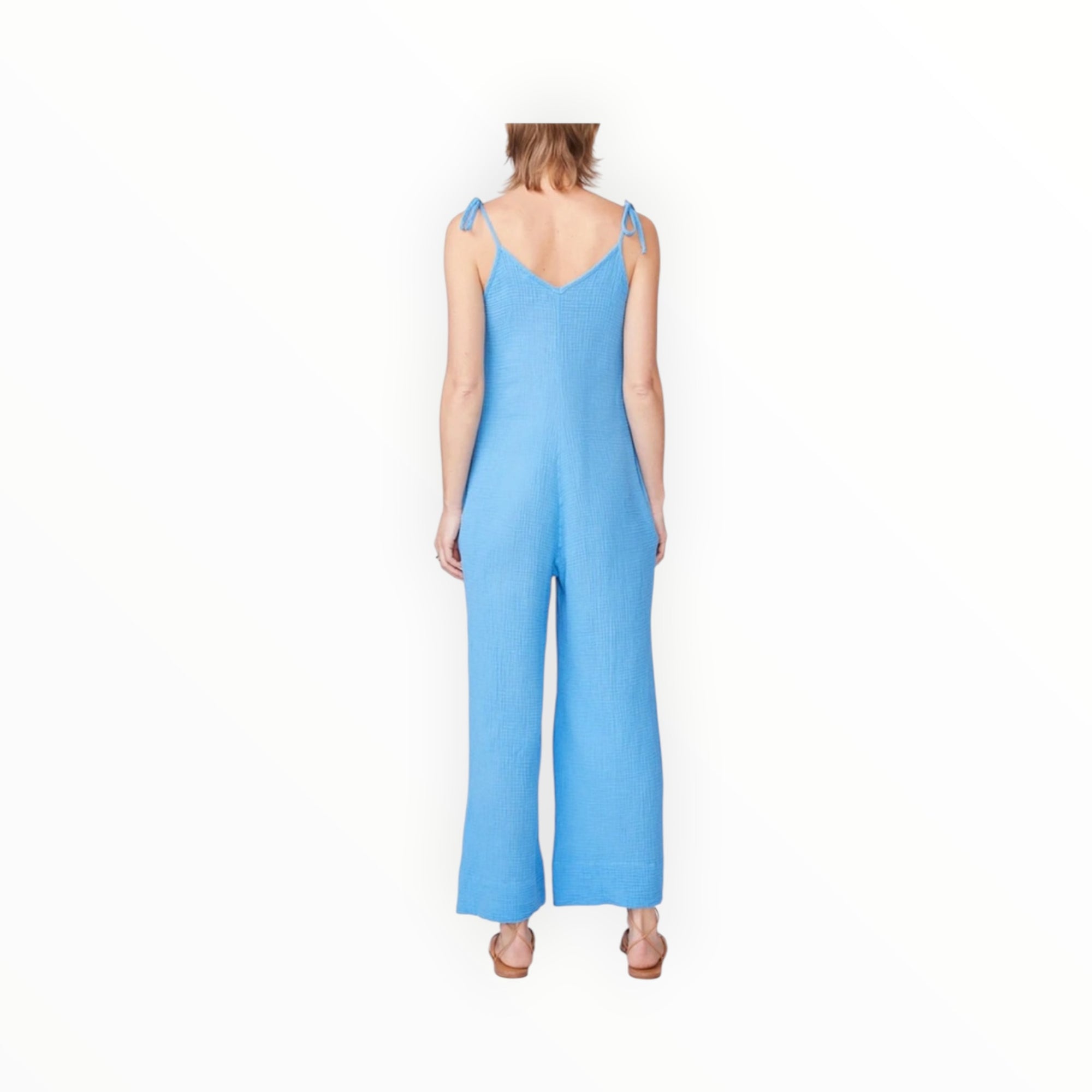 Stateside Gauze Tie Shoulder Jumpsuit - Sail