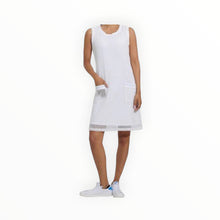 Joseph Ribkoff Mesh Overlay Dress - White