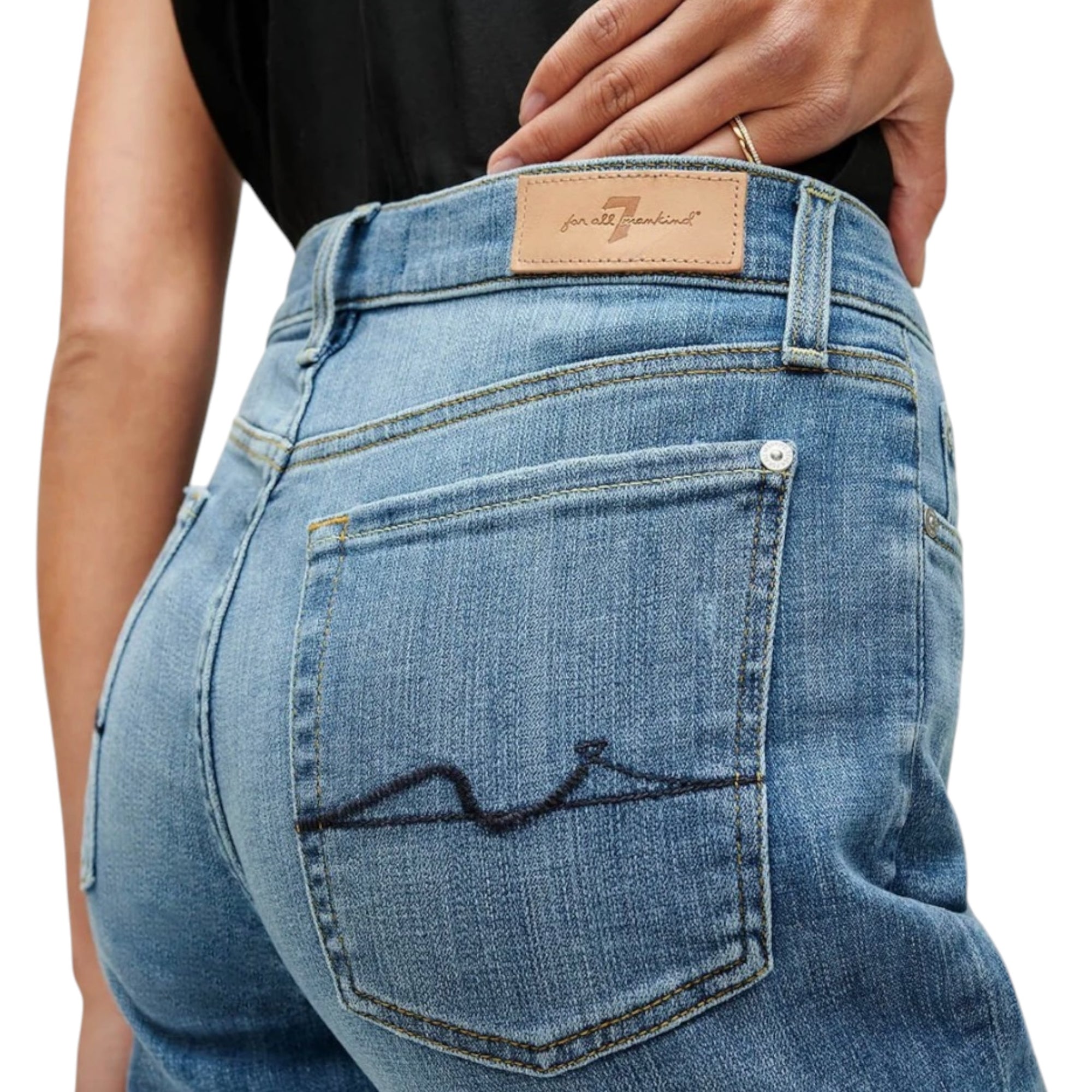 7 For All Mankind Josefina Jeans - Bright Light Broken Twill