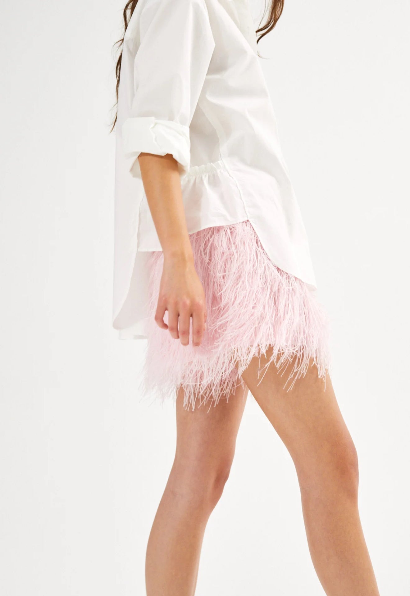 Rabens Saloner Roxana Plume Shorts - Powder Pink