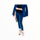 Parker Smith Twisted Tuxedo Velvet Step-Hem Jeans with Side Stripes