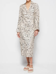 Jonathan Simkhai Lee Multicolor Print Long Sleeve Midi Dress