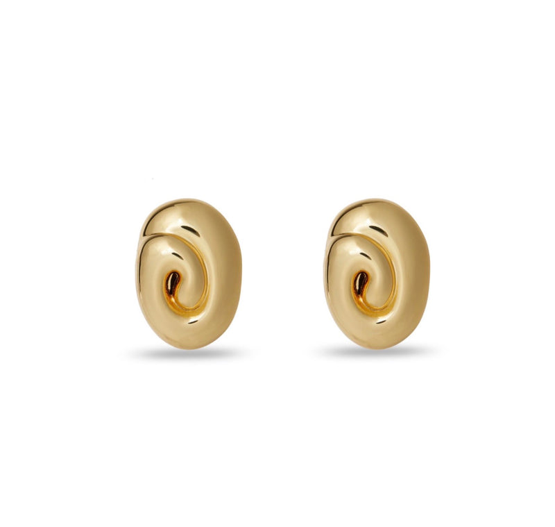 Lele Sadoughi 14K Gold Spiral Dome Clip-On Earrings