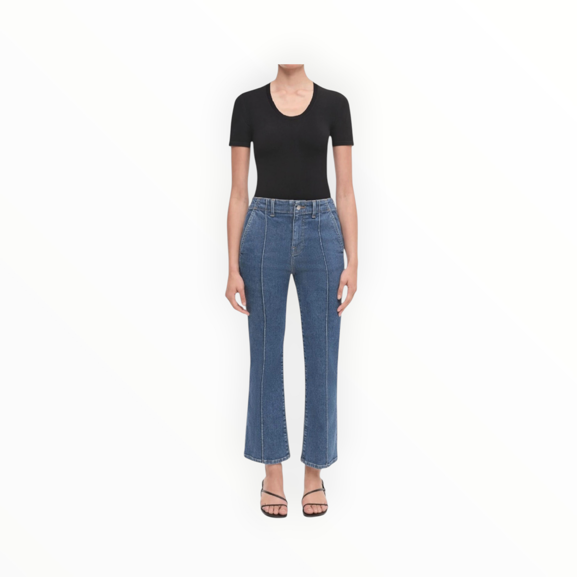 SIMKHAI Ansel Crop Flare Jeans - Midnight Wash