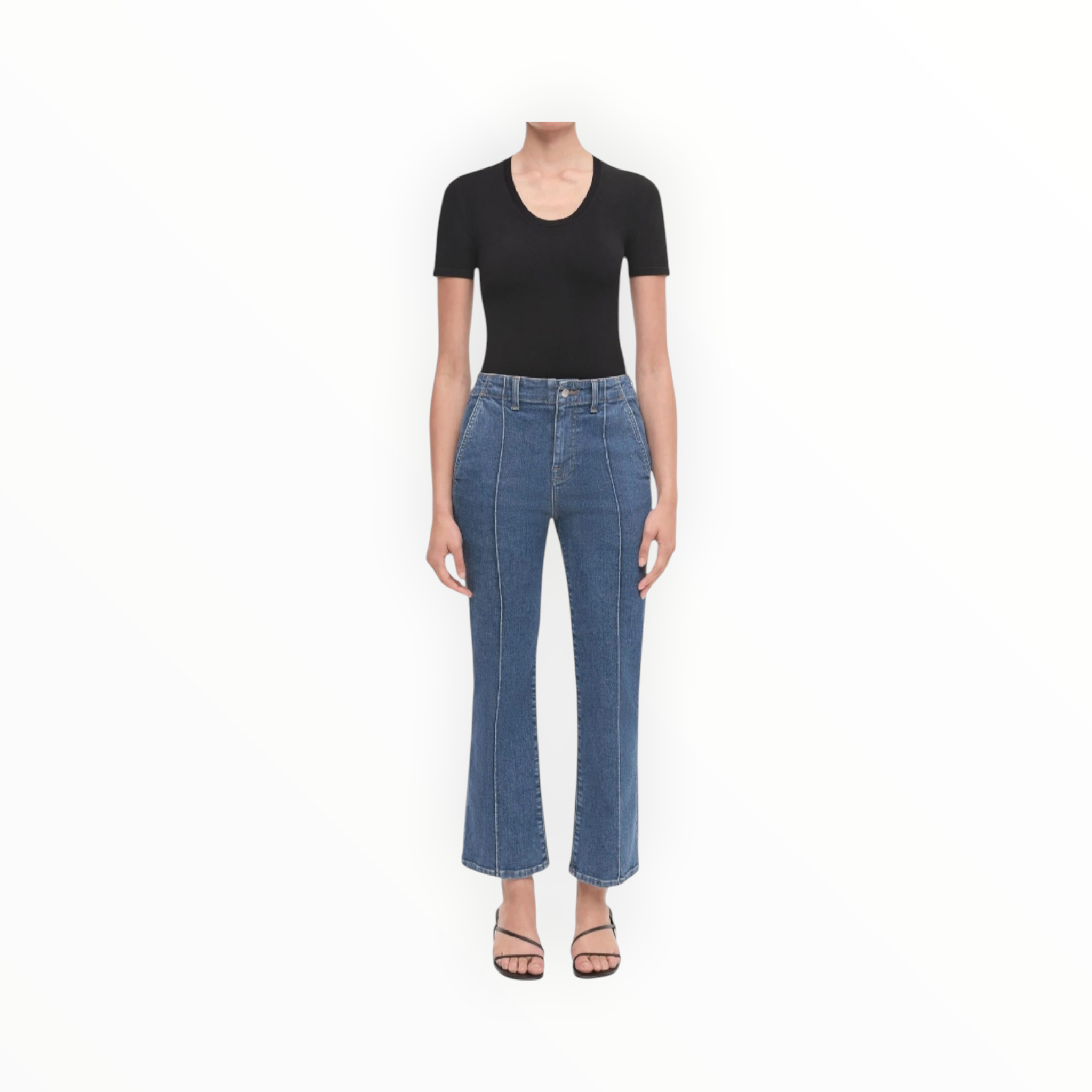 SIMKHAI Ansel Crop Flare Jeans - Midnight Wash