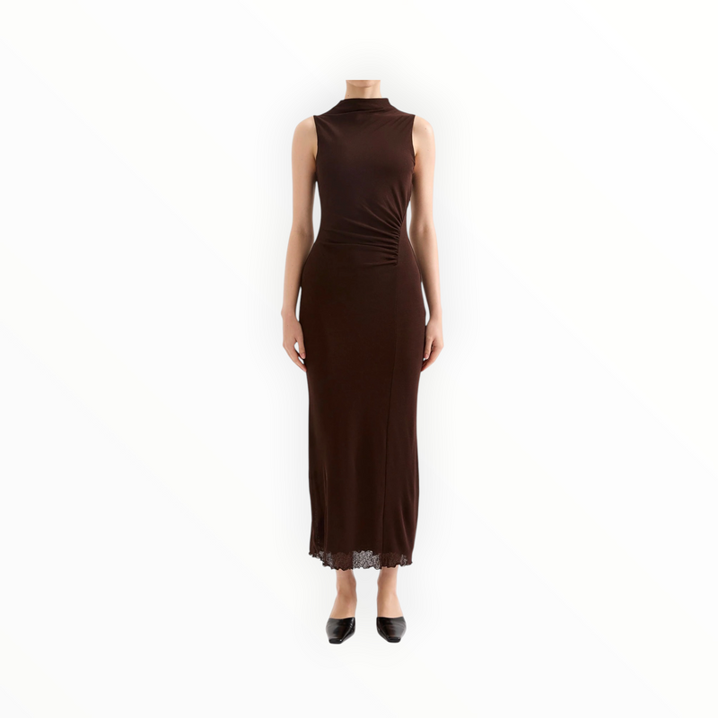 Nude Lucy Winston Mesh Maxi Dress - Raisin