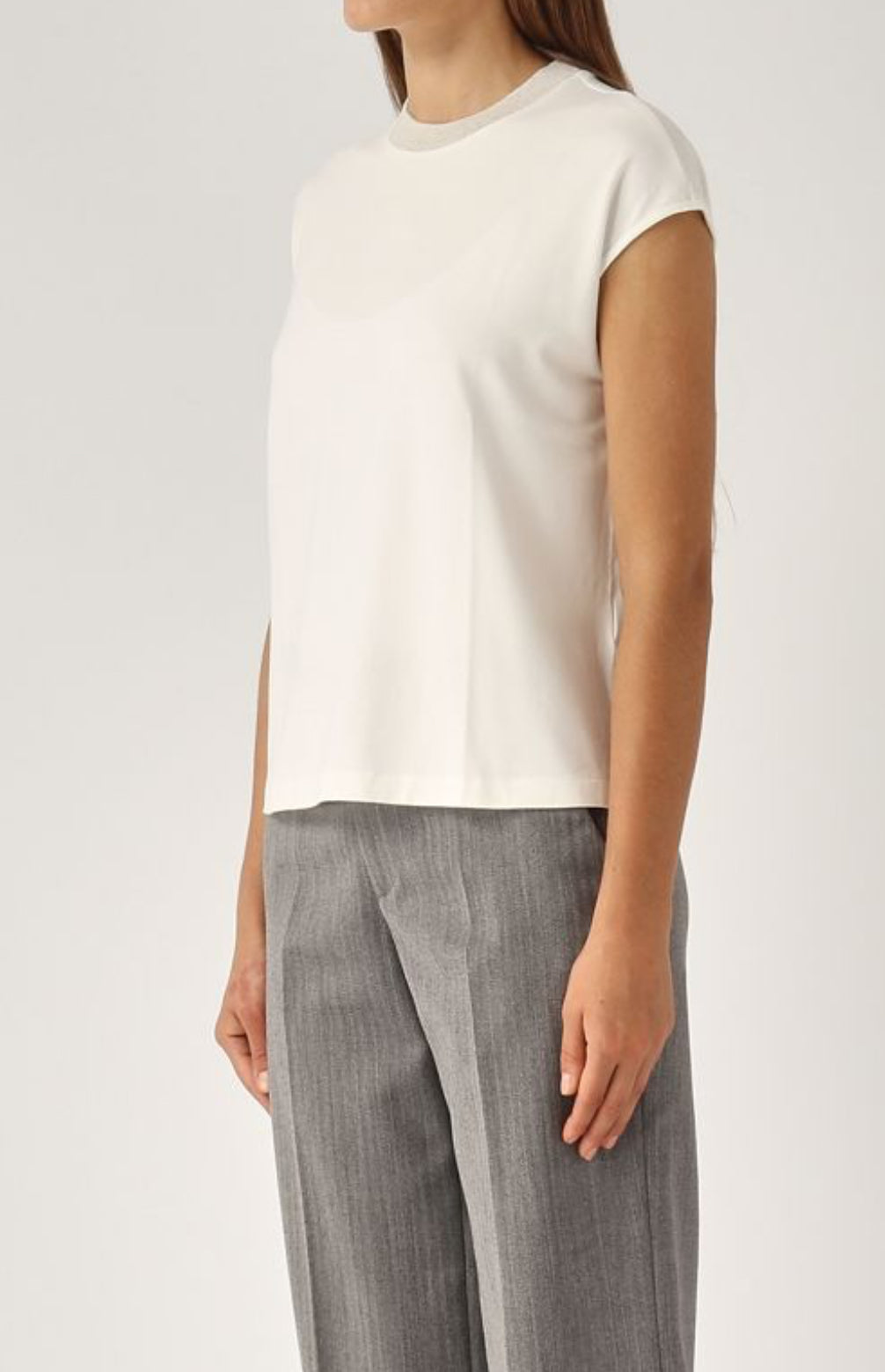 Gran Sasso Lurex Collar T-Shirt - Butter