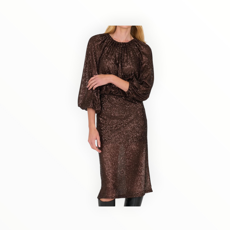 Secular Ava Top - Chocolate Sequins