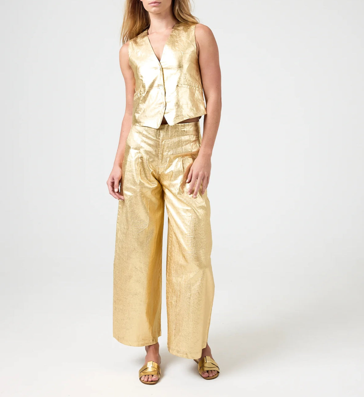 Lanhtropy Culotte Pants - Gold