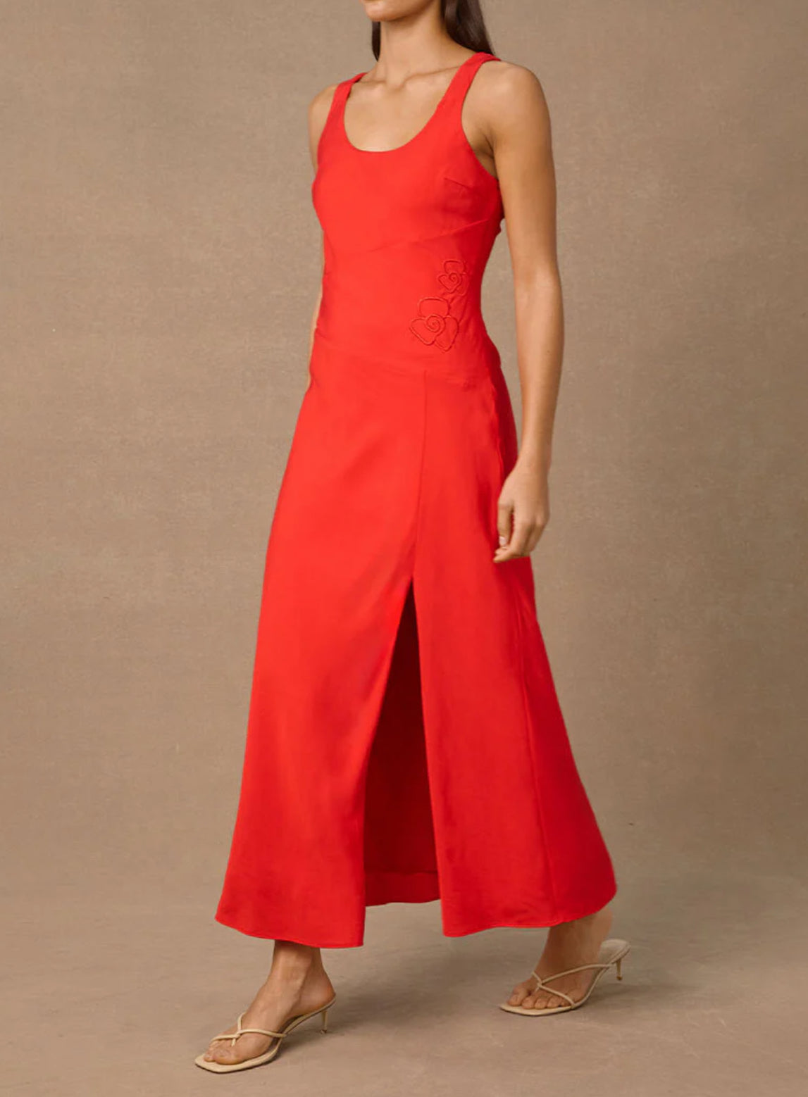 Mon Renn Reverie Midi Dress - Red