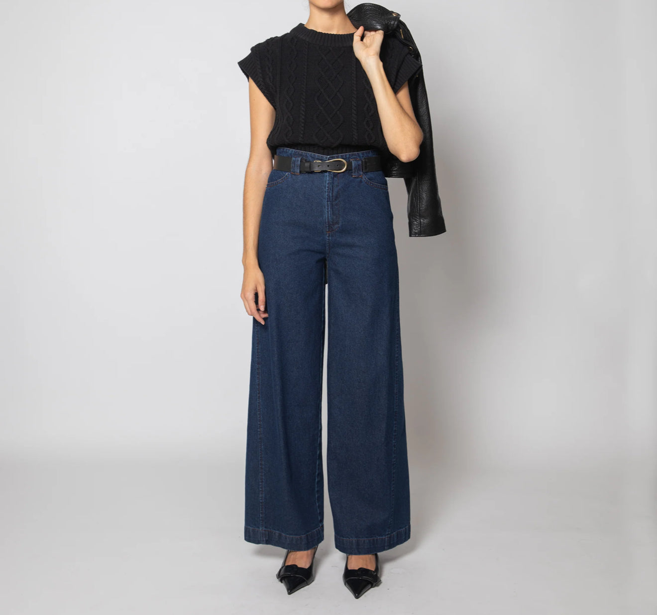 Cleobella Gigi Cropped Sweater Vest - Black