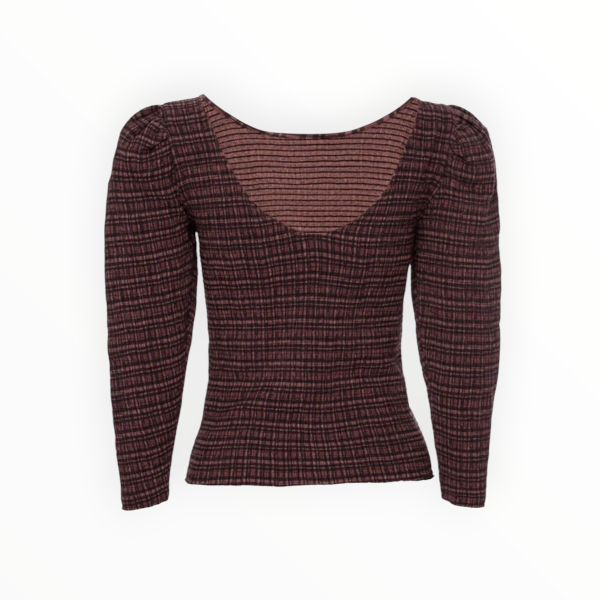 Nation Ltd Aurora Long Sleeve Top - Tartan Plaid