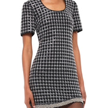 SIMKHAI Vivalie Embellished Grid Dress - Black