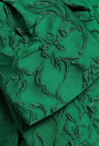 Badgley Mischka Jacquard Bow Dress - Emerald